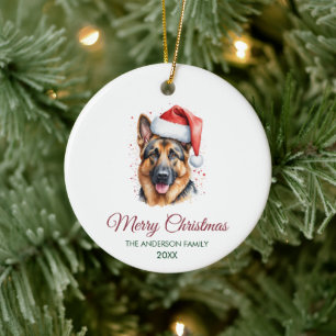 Persoonlijke Duitse Herdershond Kerst  Keramisch Ornament