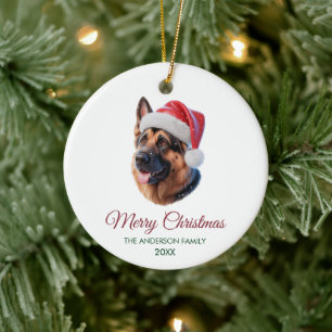 Persoonlijke Duitse Herdershond Kerst Keramisch Ornament