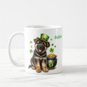 Persoonlijke Duitse Herdershond St. Patty's Dag Koffiemok