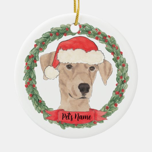 Persoonlijke Duitse Pinscher Kerst Keramisch Ornament (Voorkant)