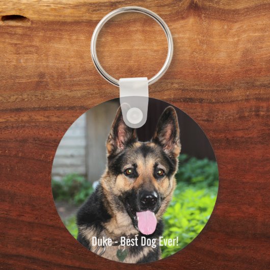 Persoonlijke Duitse Shepherd Dog Foto, naam van ho Sleutelhanger (Voorkant)