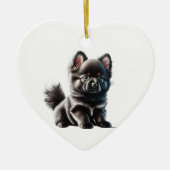 Persoonlijke Duitse Spitz Puppy Keramisch Ornament (Voorkant)