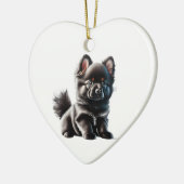 Persoonlijke Duitse Spitz Puppy Keramisch Ornament (Links)
