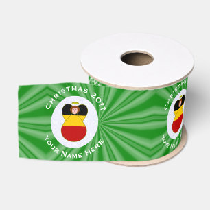 Persoonlijke Duitse Vlag Kerstengel Grosgrain Lint