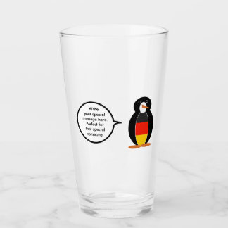 Persoonlijke Duitse Vlag pratende Mevrouw Pinguïn Glas