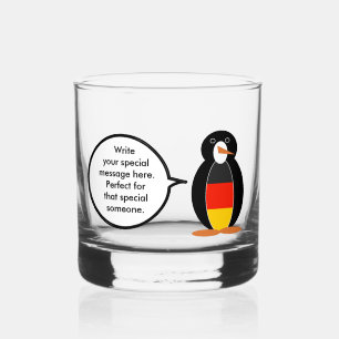 Persoonlijke Duitse Vlag pratende Mevrouw Pinguïn Whisky Glas
