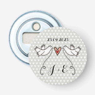 Persoonlijke Duiven Trouwflesopener Favoriet Button Flesopener