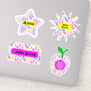 Persoonlijke duizelige kleurige getallen sticker