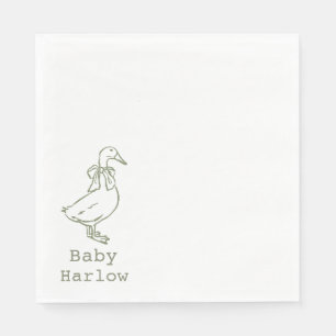 Persoonlijke Dwaze Gans Baby Shower Servet