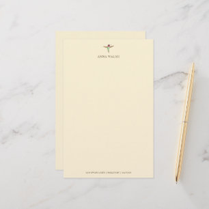 Persoonlijke Ecru Hummingbird Stationery Briefpapier