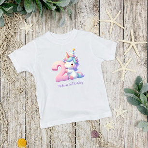 Persoonlijke Eenhoorn 2e Verjaardag Meisjes T-shirt