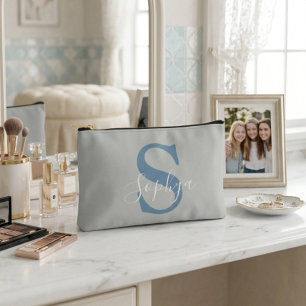 Persoonlijke Eenvoudige Blauwe Monogram Etui