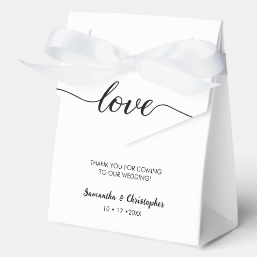 Persoonlijke eenvoudige elegante liefdeshuwelijkss bedankdoosjes (Voorkant)