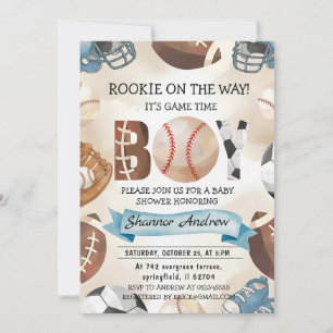 Persoonlijke Eenvoudige Sporten Baby Shower waterv Kaart