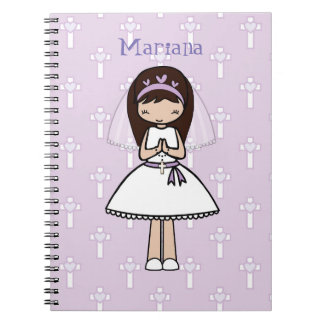Persoonlijke eerste communiqué-dag Latina Girl Notitieboek