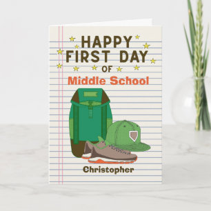 Persoonlijke eerste dag van de middelbare school kaart