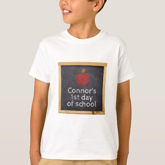 Persoonlijke eerste dag van het schoolbord t-shirt (Voorkant)