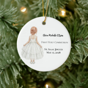 Persoonlijke Eerste Heilige Communie Meisjes Keramisch Ornament