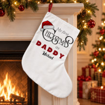 Persoonlijke eerste kerst als papa sok