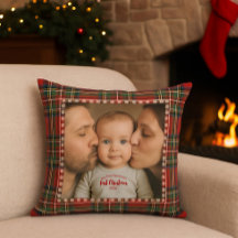 Persoonlijke Eerste Kerst Foto Tartan