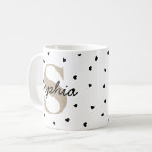 Persoonlijke eerste letter & naam mok – cadeaumok (Voorkant links)