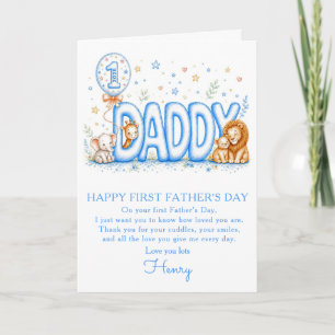 Persoonlijke eerste Vaderdagkaart voor Papa Bedankkaart