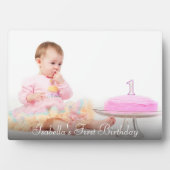 Persoonlijke Eerste Verjaardag Baby Foto Plaquette Fotoplaat (voorkant)
