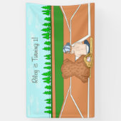 Persoonlijke Eerste verjaardag Baseball Geëerd Spandoek (Verticaal)