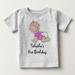 Persoonlijke Eerste Verjaardag Crawling Baby Girl