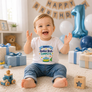 Persoonlijke Eerste Verjaardag Rookie Year Complet Kinder Shirts