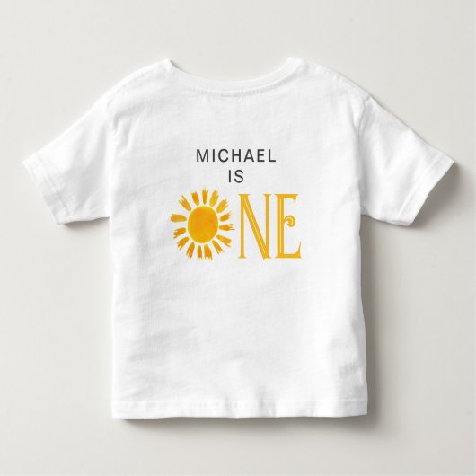 Persoonlijke Eerste Verjaardag Zonneschijn Kinder Shirts (Achterkant)