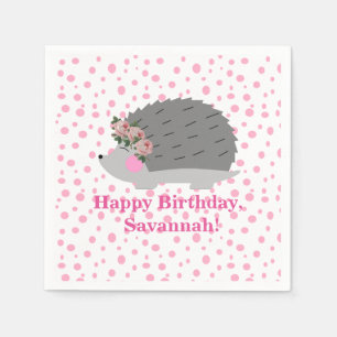 Persoonlijke Egel Birthday Napkin Servetten