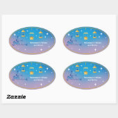 Persoonlijke Eid Mubarak Ovale Sticker (Vel)