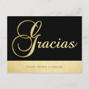 Persoonlijke Elegant Gold Black Occasion Gracias Briefkaart