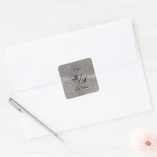 Persoonlijke Elegant Marble Vierkante Sticker