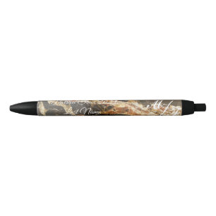 Persoonlijke Elegant Marble Zwarte Inkt Pen