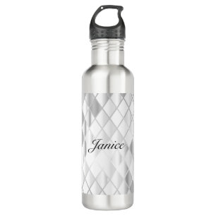 Persoonlijke Elegant Silver Grey Diamond Luxury Waterfles
