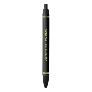 Persoonlijke Elegante Aangepaste Gouden Kleurnaam Zwarte Inkt Pen