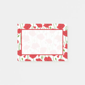 Persoonlijke Elegante Botanische Rode Klaproos Blo Post-it® Notes