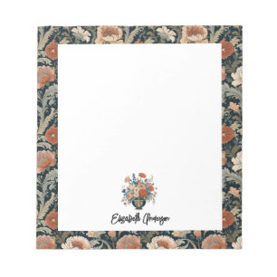 Persoonlijke Elegante Donkere Bloemen Notitieblok