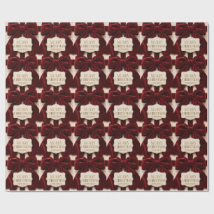 Persoonlijke Elegante Fluwelen Strik Kerststijl Cadeaupapier
