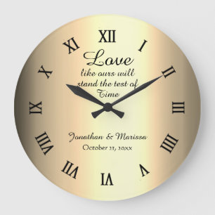 Persoonlijke Elegante Gouden Folie Huwelijksherinn Grote Klok