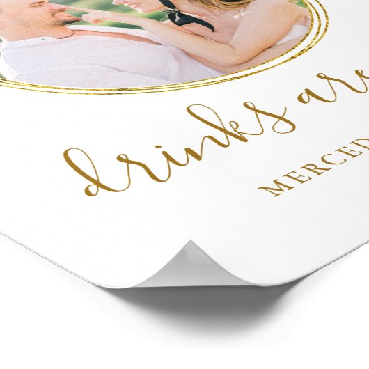 Persoonlijke elegante gouden foto voor open huweli poster (Hoek)