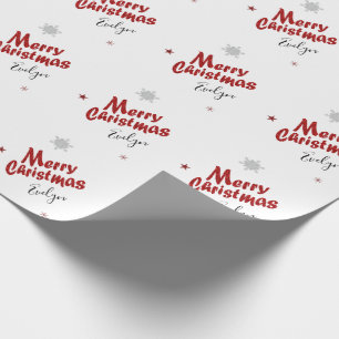Persoonlijke elegante kerstnaam cadeaupapier