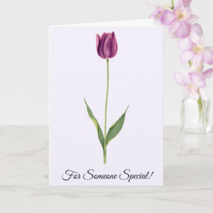 Persoonlijke Elegante Paarse Tulp Kaart