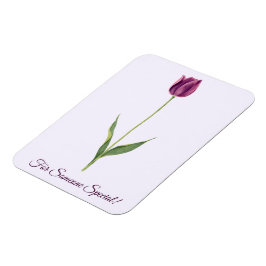 Persoonlijke Elegante Paarse Tulp Magneet