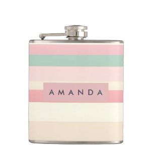 Persoonlijke Elegante Pastelkleurige Macaron Stree Heupfles