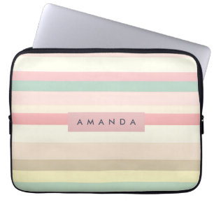 Persoonlijke Elegante Pastelkleurige Macaron Stree Laptop Sleeve