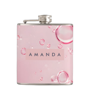 Persoonlijke Elegante Roze Bubbel Esthetiek Heupfles