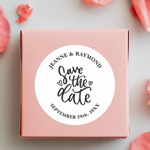 Persoonlijke Elegante Schone Trouw Save the date Ronde Sticker